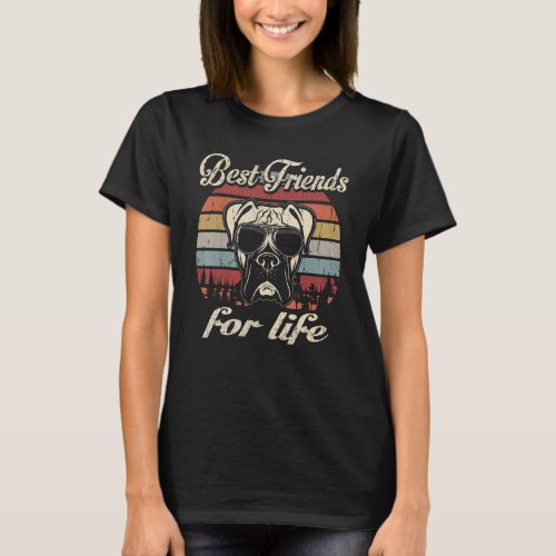 Boxer Best Friends For Life  Vintage Retro T_Shirt