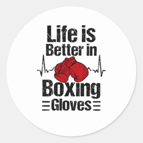 Boxer Boxing Gloves Boxing Match Martial Arts Classic Round Sticker