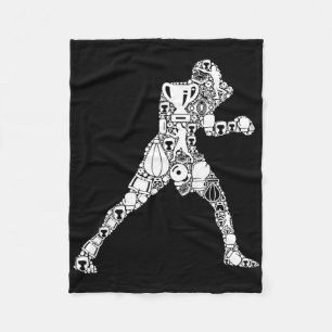 Boxer Boxing Men Kids Boys Fleece Blanket