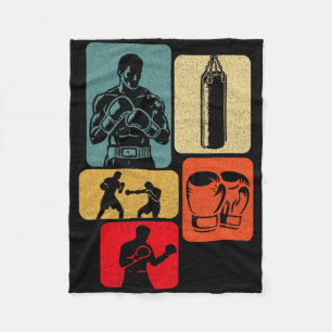 Boxer Boxing Ring Combat Sport Fighting Boxing Glo Fleece Blanket