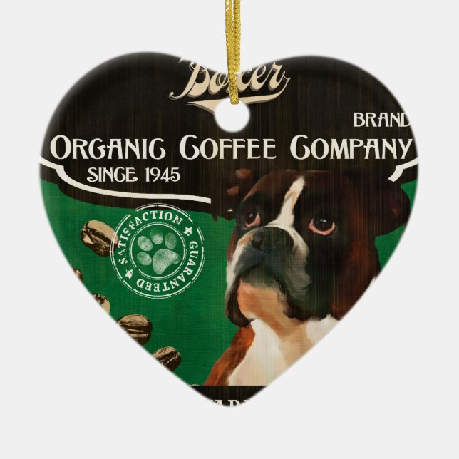 Boxer Brand – Organic Coffee Company Ceramic Ornament (Front)