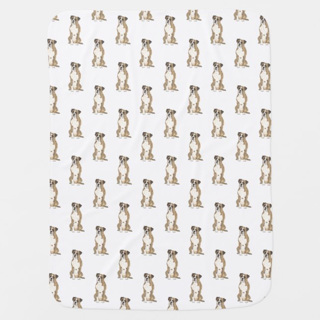 Boxer (Brindle) Baby Blanket (Front)