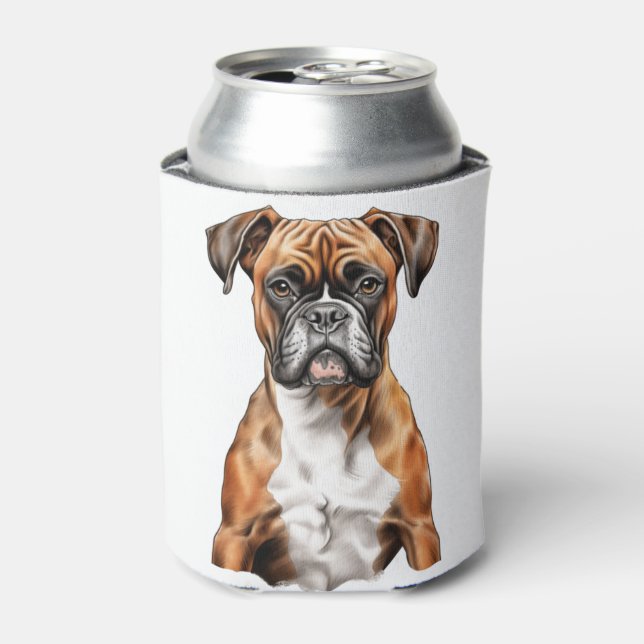 Boxer Buddies Cute Dog Designs for Loyal Boxer Can Cooler (Can Front)