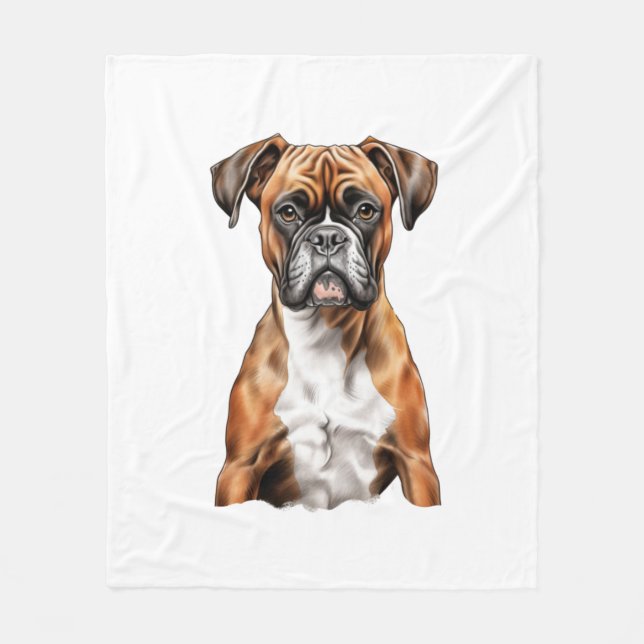 Boxer Buddies Cute Dog Designs for Loyal Boxer Fleece Blanket (Front)