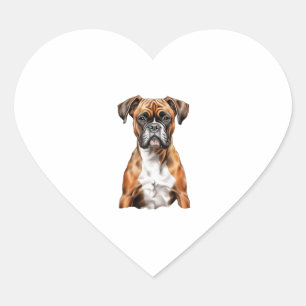 Boxer Buddies Cute Dog Designs for Loyal Boxer Heart Sticker