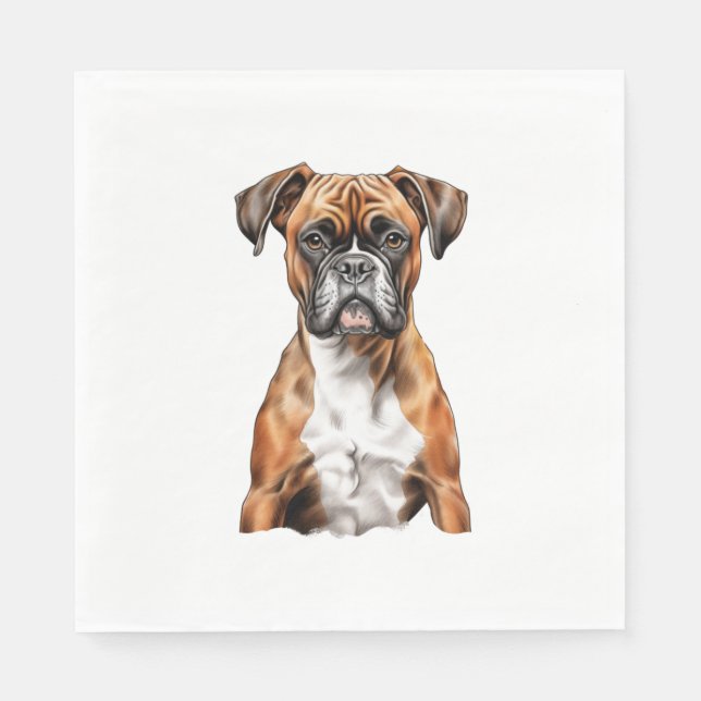 Boxer Buddies Cute Dog Designs for Loyal Boxer  Napkins (Front)
