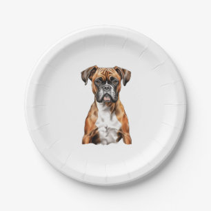 Boxer Buddies Cute Dog Designs for Loyal Boxer Paper Plates
