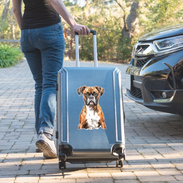 Boxer Buddies Cute Dog Designs for Loyal Boxer Sticker (Suitcase Insitu)