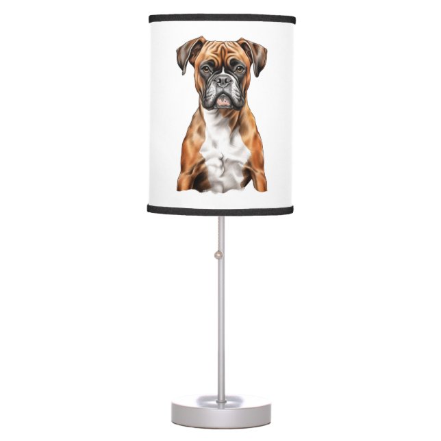 Boxer Buddies Cute Dog Designs for Loyal Boxer Table Lamp (Front)