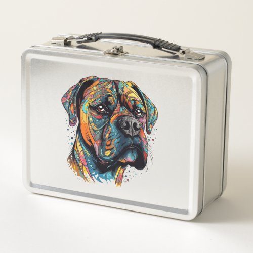 Boxer Buddies Playful Pup File Summary Digital Metal Lunch Box