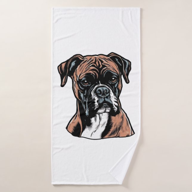 Boxer Buddy Humorous Protective Bath Towel (Bath Towel)