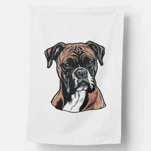 Boxer Buddy Humorous Protective House Flag