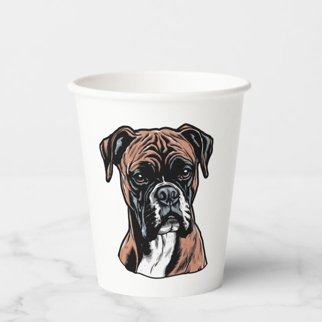 Boxer Buddy Humorous Protective Paper Cups (Front)