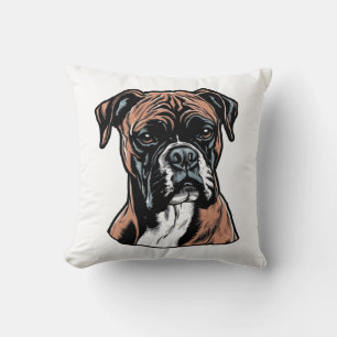 Boxer Buddy Humorous Protective Throw Pillow