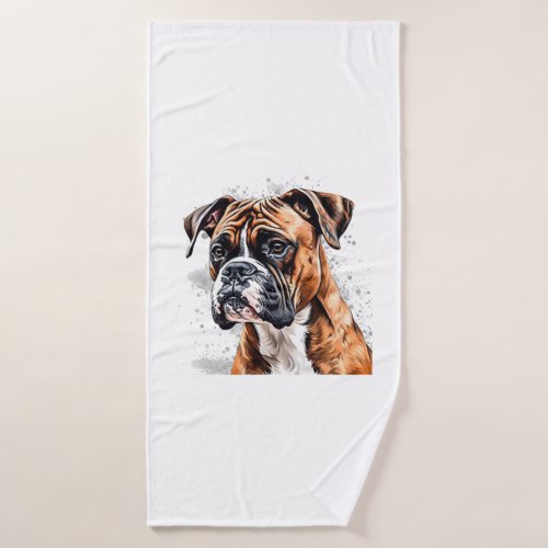 Boxer Buddy Portable Photo_Realistic Dog design Bath Towel