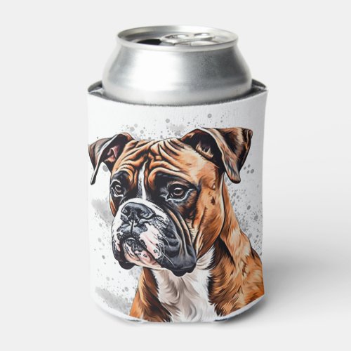 Boxer Buddy Portable Photo_Realistic Dog design Can Cooler