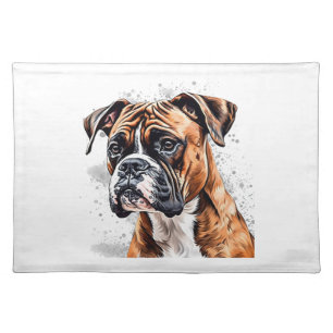 Boxer Buddy Portable Photo-Realistic Dog design Cloth Placemat