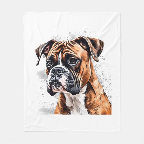 Boxer Buddy Portable Photo_Realistic Dog design Fleece Blanket