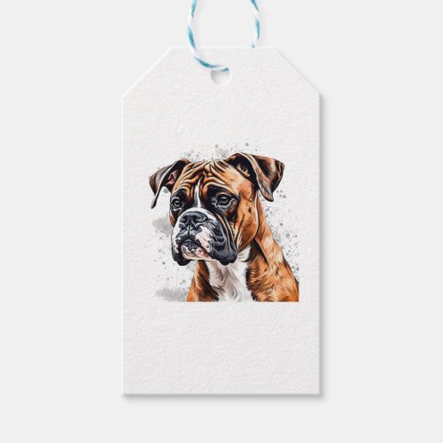 Boxer Buddy Portable Photo_Realistic Dog design Gift Tags