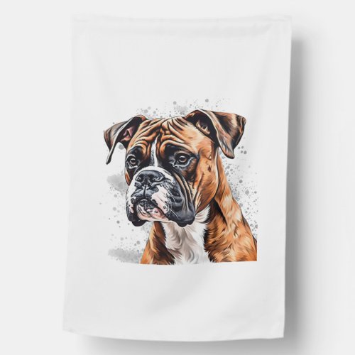 Boxer Buddy Portable Photo_Realistic Dog design House Flag