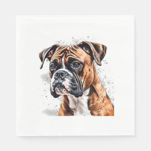 Boxer Buddy Portable Photo-Realistic Dog design Napkins