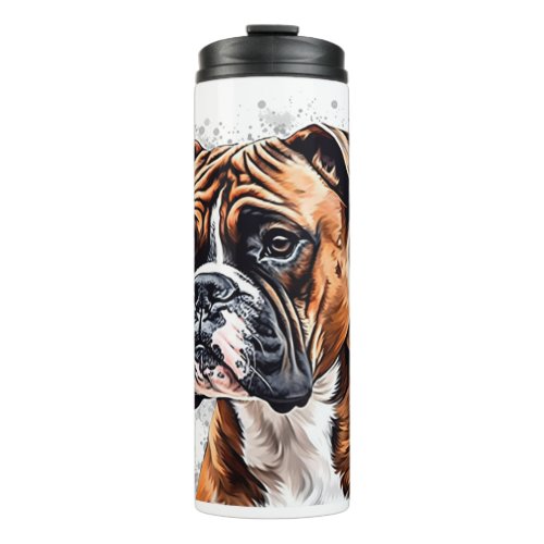 Boxer Buddy Portable Photo_Realistic Dog design Thermal Tumbler