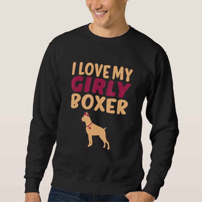 Boxer Canine Pet  Girl Dog Pup Gender Reveal Cute  Sweatshirt (Front)