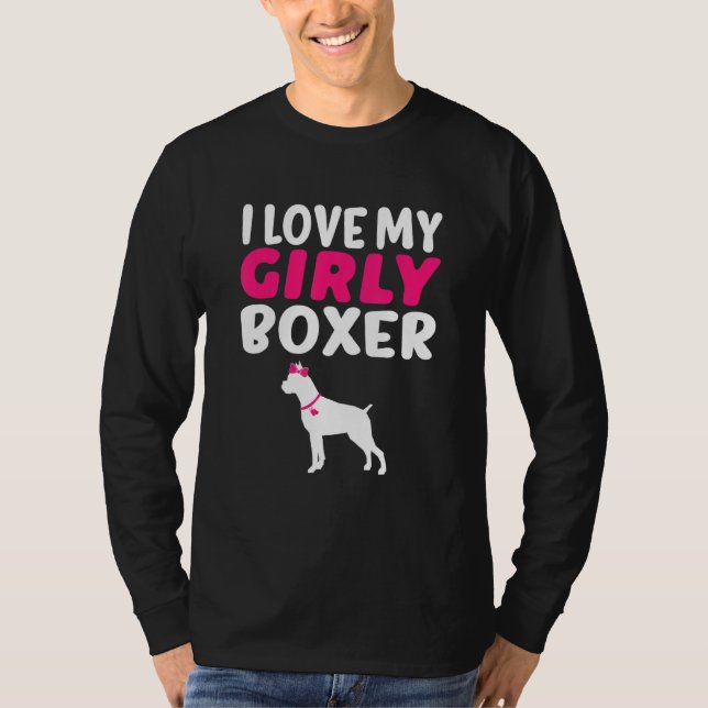 Boxer Canine Pet  Girl Dog Pup Gender Reveal Cute  T-Shirt (Front)