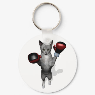 Boxer Cat Keychain