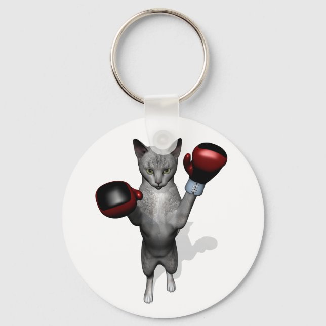 Boxer Cat Keychain (Front)