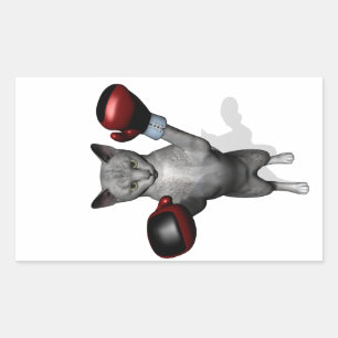 Boxer Cat Rectangular Sticker