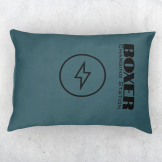 "Boxer Charging Station" Large Dog Bed | Blue