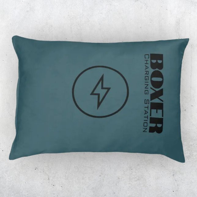 "Boxer Charging Station" Large Dog Bed | Blue (Creator Uploaded)