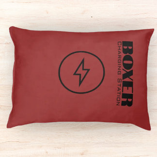 "Boxer Charging Station" Large Dog Bed | Red