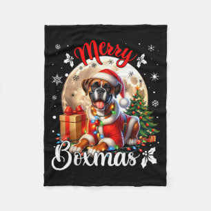 Boxer Christmas Boxer Dog Costume Boxer Xmas Merry Fleece Blanket