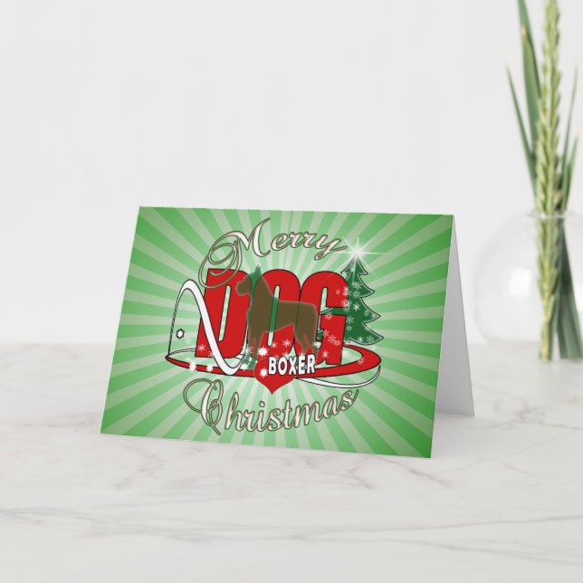 BOXER CHRISTMAS DOG HOLIDAY CARD (Front)