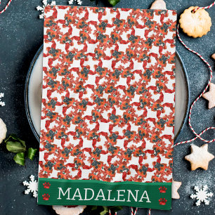 Boxer Christmas Dog Kitchen Towel