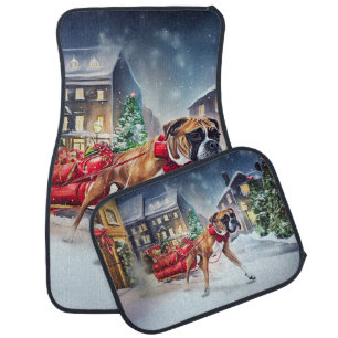 Boxer Christmas Festive Season Car Floor Mat