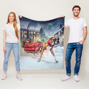 Boxer Christmas Festive Season Fleece Blanket