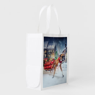 Boxer Christmas Festive Season Grocery Bag
