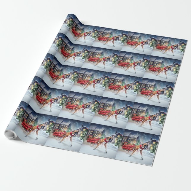 Boxer Christmas Festive Season Wrapping Paper (Unrolled)