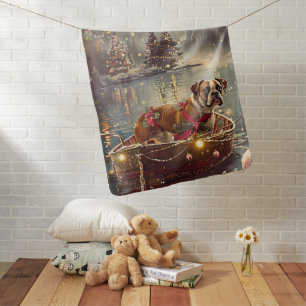 Boxer Christmas Festive Voyage Baby Blanket