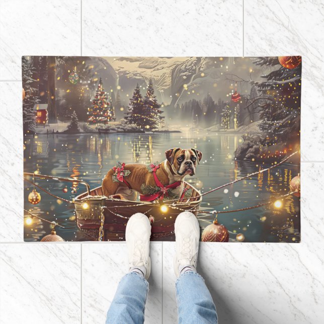 Boxer Christmas Festive Voyage Doormat (Indoor)
