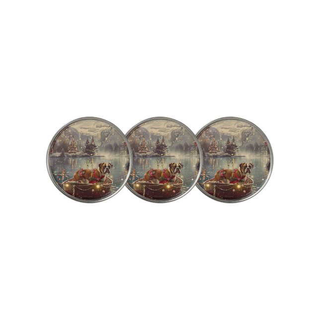 Boxer Christmas Festive Voyage Golf Ball Marker (3 Up)