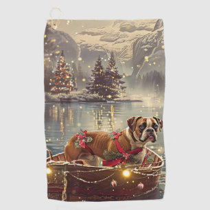 Boxer Christmas Festive Voyage Golf Towel
