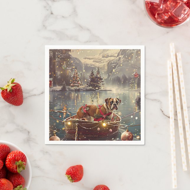 Boxer Christmas Festive Voyage Napkins (Insitu)