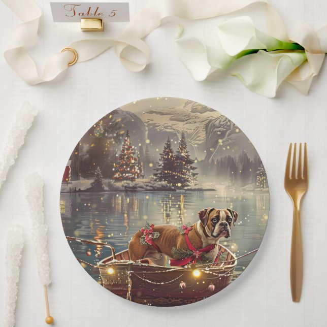 Boxer Christmas Festive Voyage Paper Plates (Wedding)
