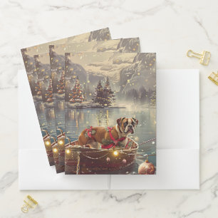 Boxer Christmas Festive Voyage Pocket Folder