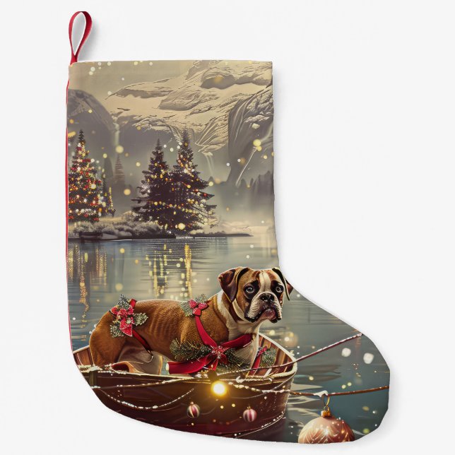 Boxer Christmas Festive Voyage Small Christmas Stocking (Front)
