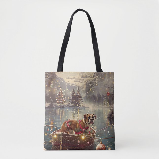 Boxer Christmas Festive Voyage Tote Bag (Front)